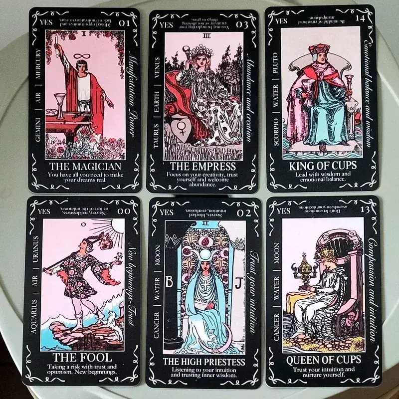 Beginners Tarot Deck in Tin Box with Guidebook 11*6.2cm 78Tarot Cards with Astrology & Numerology Insights — image 3
