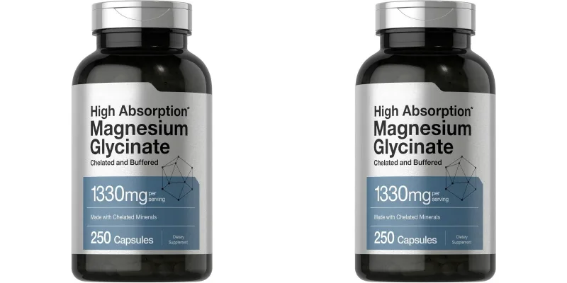 Magnesium Glycinate 1330mg (Elemental Magnesium) 250 Capsules Chelated Buffered Minerals Non-GMO Gluten Free Dietary Supplement