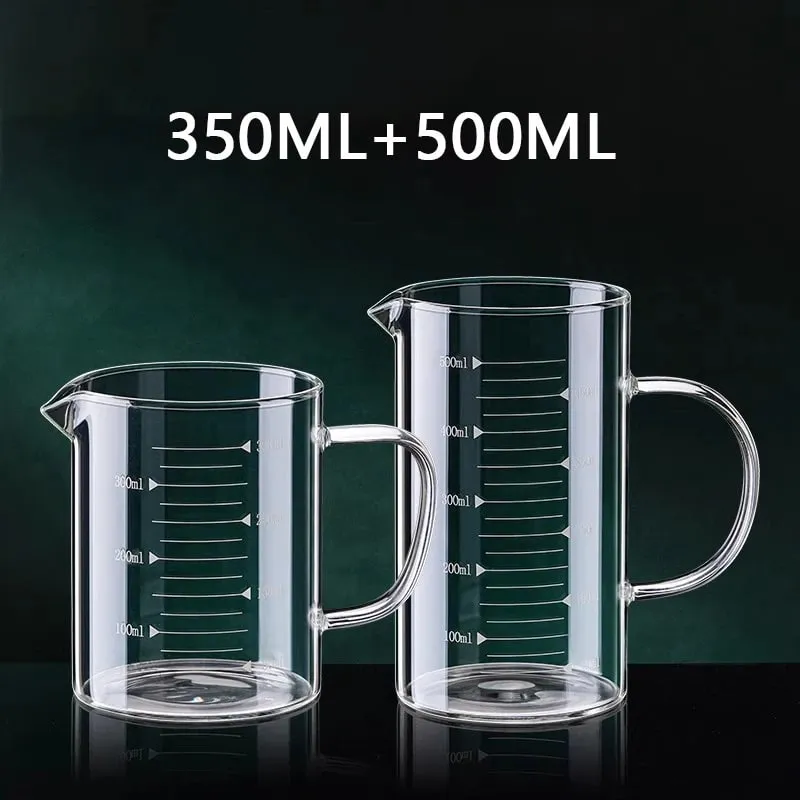 1/2pcs Glass Measuring Cup With Handle Heat-resistant Laboratory Beaker Kitchen Milk Coffe Measuring Mug 250/350/500/1000ml — image 14