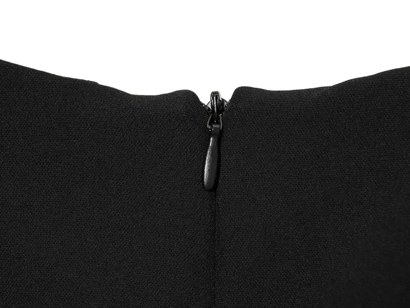 ETJ 2025 women's new products are elegant and stylish Short dress with a boat neck and short sleeves with pleats black dress — image 6