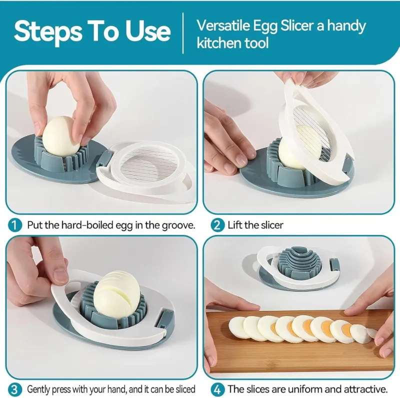 Multifunctional Egg Cutter 304 Stainless Steel Egg Slicer Fruit Salad Slicer Preserved Egg Separator Kitchen Gadget — image 5