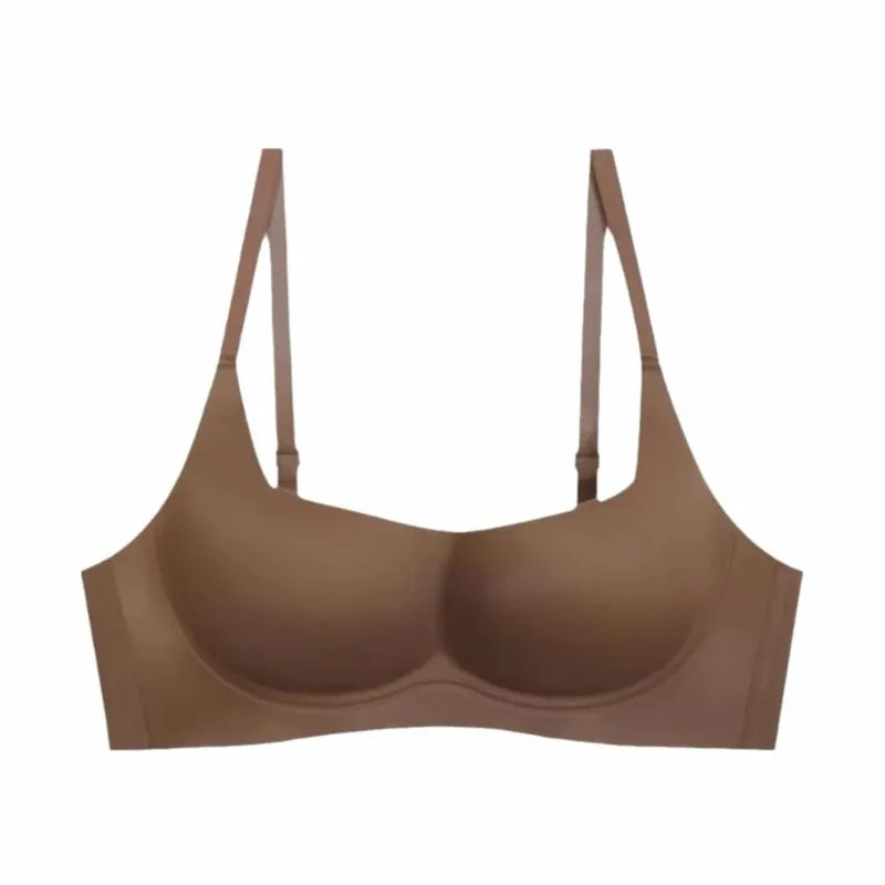 Padded Bralette Anti-sagging Lingerie Bras Solid Color Thin Lingerie Push Up Bra Skin-Hugging Invisible Seamless Bra For Women — image 8