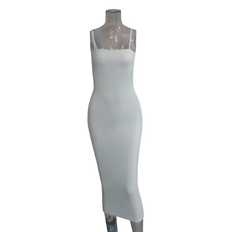 JZ461 Vestido feminino de verão longo estilingue vestido clube sexy com suspensório — image 6