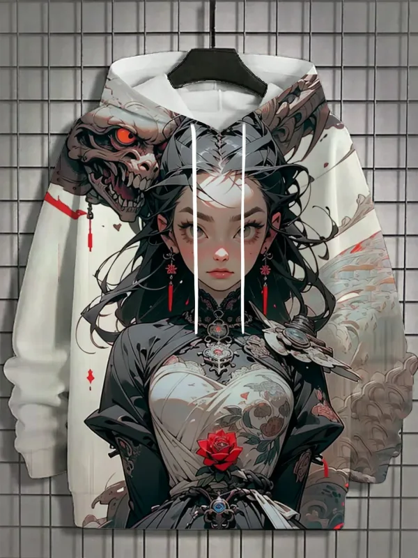 2024 novo anime feminino moda masculina impresso hoodies outono e inverno designer hoodies camisolas casuais — image 5