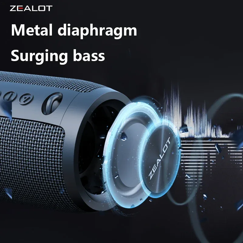 Altavoces inalámbricos S51 Pro de 40W, altavoz de graves portátil para exteriores, batería de 5200mAh, 24 horas de reproducción, estéreo fuerte. — image 4