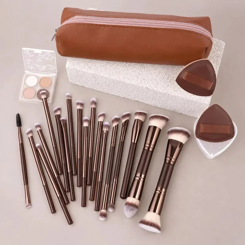 Bộ Cọ Trang Điểm Du Lịch Có Hộp Đựng 20 Bộ Trang Điểm Đa Năng Tinh 18 Chiếc Cọ Trang Điểm Phấn Nền Phấn Má Hồng — image 6