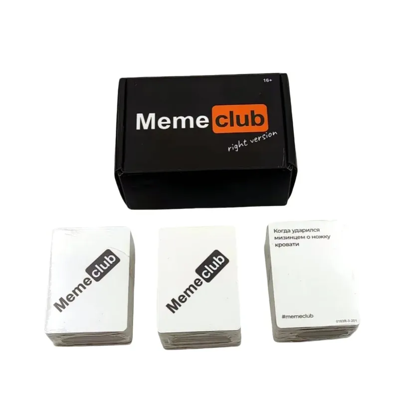 "Meme Club: Right Version",Russian Version of the Board Game Interactive Tabletop Game Card Game Suitable for Company Gatherings Holiday Gift.
