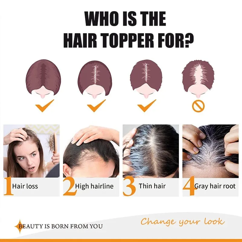 Wig Piece for Women with Bangs Covering Their White Hair and a Thin Invisible Replacement Piece for Their Hair — image 6