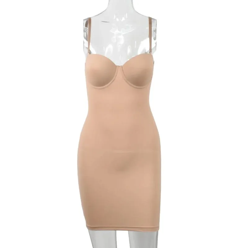 Becirzet Klänningar För Kvinna Bantning Slips Mini Rak Tube Klänning Body Shaper Kroppsunderkläder Fest Sexiga Kvinnliga Kläder — image 11