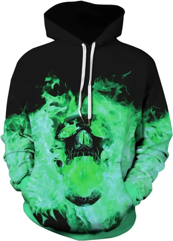 Moletom com capuz gráfico masculino unissex com estampa de novidade, pulôver com padrão 3D com bolso, moletom com capuz gráfico quente de manga comprida Me — image 3