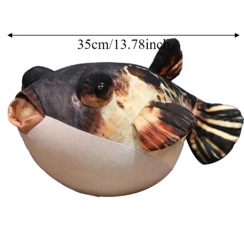 Stuffed Animals Simulation Puffer Fish Back Cushion Sofa Decorative Puffer Fish Pendant Sleeping 20cm — image 4