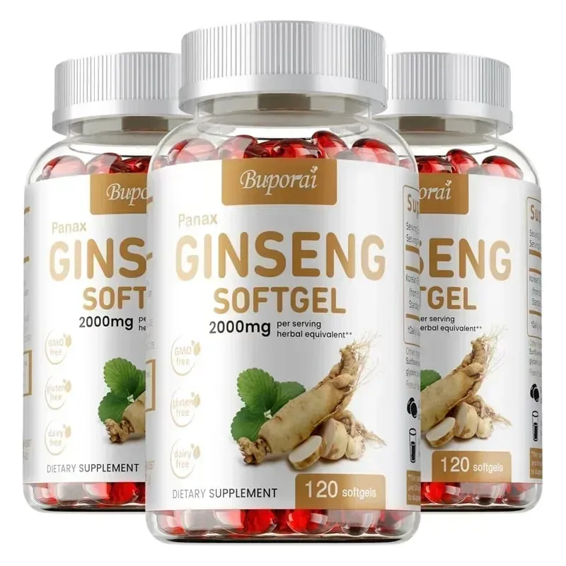 Panax Ginseng Capsules Ginseng Root Extract Supports Energy Strength Vigor Performance in Women and Men