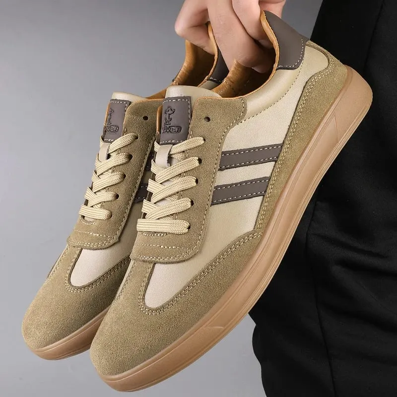 High Quality Leather Sneakers Men Trainers Classic Casual Sports Shoes Man Flat Sneakers Outdoor Non-slip Men's Skateboard Shoes — image 2