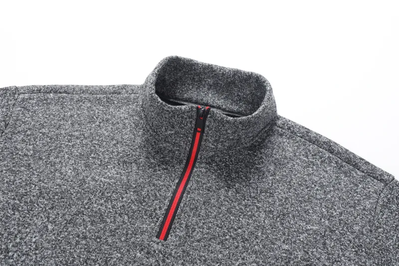 Outono masculino meio zíper sweatshirts de manga comprida pulôveres de cor sólida gola alta streetwear inverno jaquetas quentes casaco esportivo — image 6