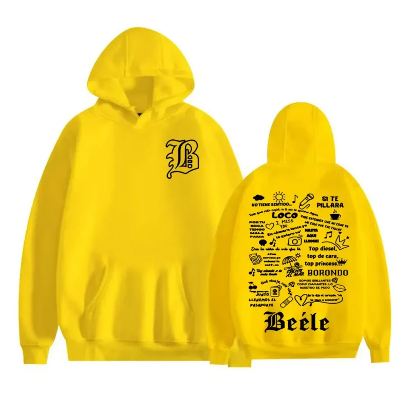 Rapper Beele Borondo Tour 2025 Print Hoodies Men Women Comfort Fleece Long Sleeve Pullovers Harajuku Hip Hop Fashion Sweatshirts