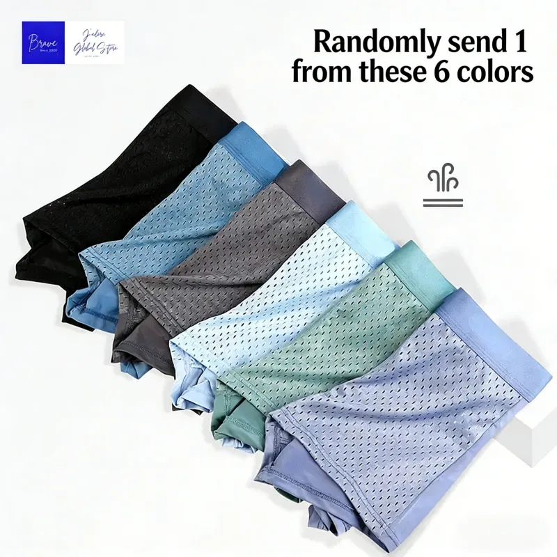 Seluar Dalam Boxer Ais Sutera Mesh Clearance Seluar Dalam Gaya Rawak Seluar Dalam Sukan Bernafas Cepat Kering Boxershorts Seluar Dalam Lelaki