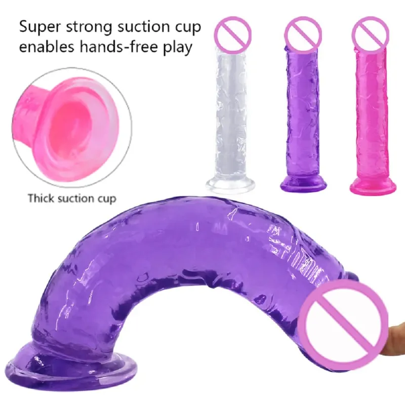 Vibrador realista, brinquedos sexuais, translúcido, gelatina macia, enorme, para mulheres, homens, pau falso, pênis grande, plug anal, loja de brinquedos sexuais eróticos — image 2