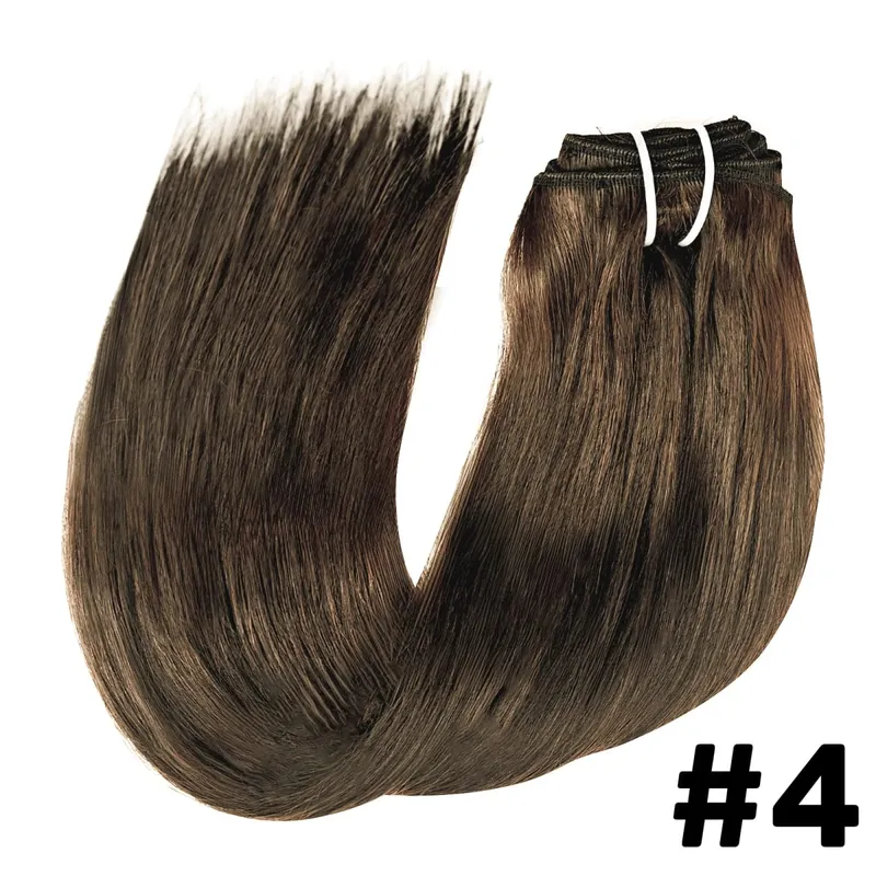 Clip Ins Straight Seamless Brazilian Human Hair Extensions 10A Brazilian Virgin Human Hair 8 Pcs Clip In Extensions 120G/Pack