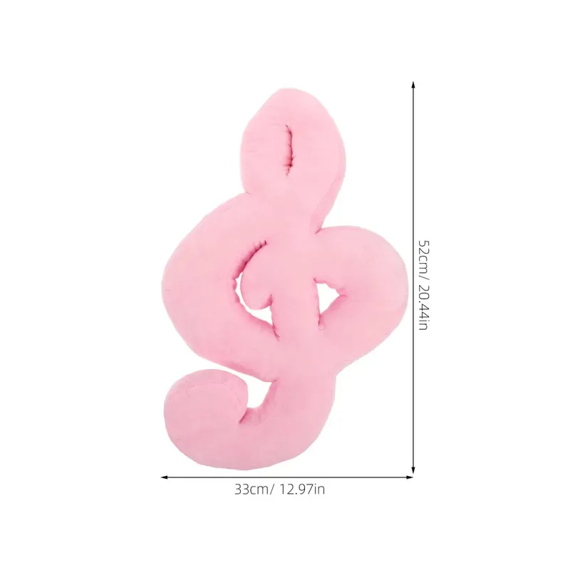 Music Inspired Soft Decorative Pillow Musical Note Shape Stylish Round Cushion for Couch Sofa Bed Chair Reading Lumbar Support