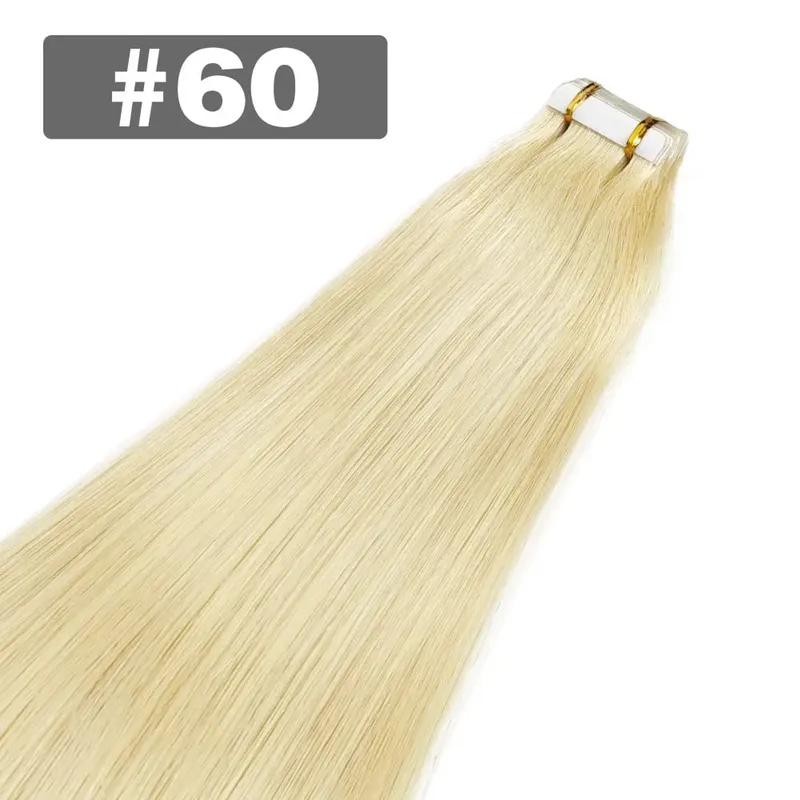 Tape In Straight 100 Human Hair Extensions Brazilian Hair Blonde Adhesive Extensions Skin Weft Black Brown 100% Real Human Hair — image 9