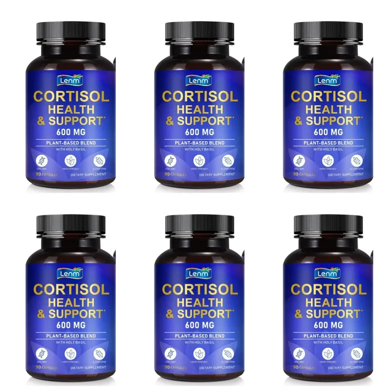 Lenm Cortisol Cápsulas de Suporte à Saúde Ashwagandha Rhodiola Holy Basil L-Theanine Para Equilíbrio do Estresse e Relaxamento Adulto 90 Contagem — image 11