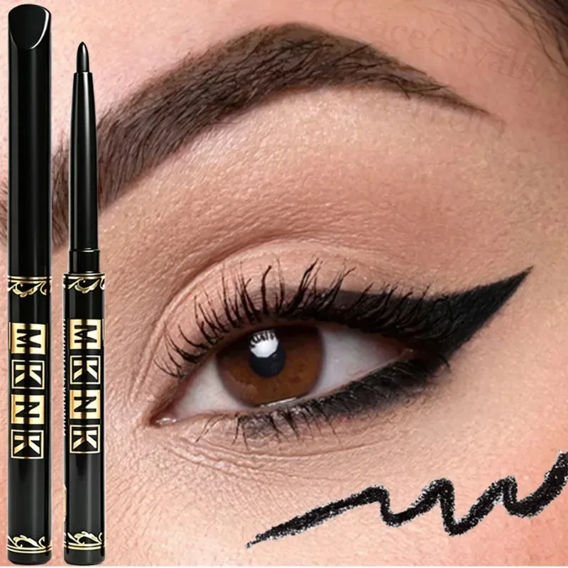 1-12pcs Waterproof Black Eyeliner Pencil Smudge-Proof Easy Twist Application Eye Gel for Beginner-Friendly Bold Punk Eye Makeup — image 9