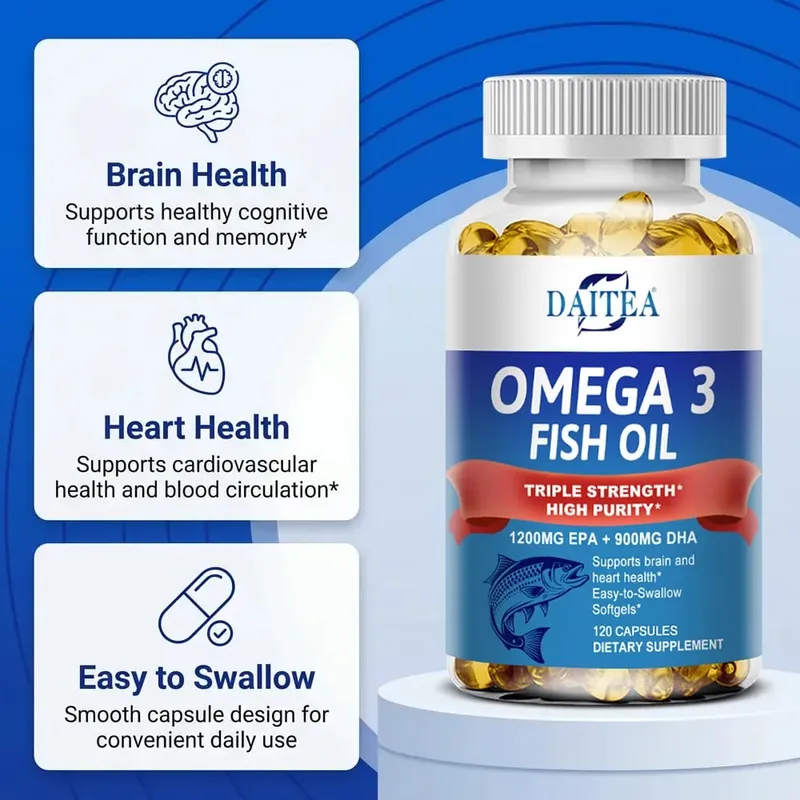 Óleo de peixe ômega 3 - para o sistema nervoso, antioxidantes para a saúde da pele e do cabelo - fácil de engolir — image 5