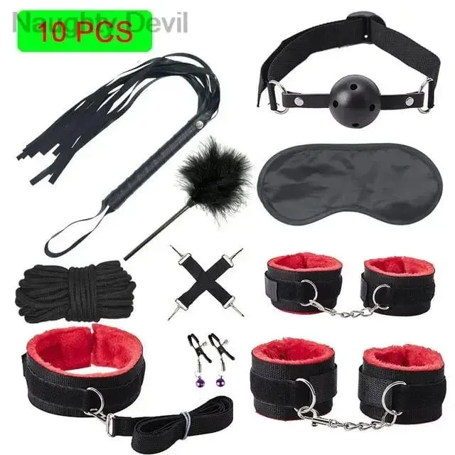 Sexy Toys for Cosplay Couples Adult Products 18 Handcuffs Erotic Accessories Bondage Hemp Rope Mask Sex SM BDSM Bondage Kit Set — image 14