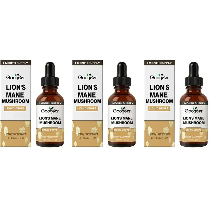 Googeer Lion's Mane Cogumelo Líquido Gotas de Memória e Suporte de Foco para Clareza Cognitiva Agilidade Mental Sem Álcool 30 ML — image 9