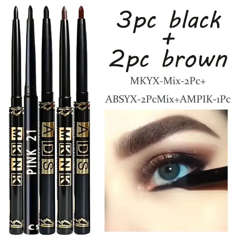 1-12pcs Waterproof Black Eyeliner Pencil Smudge-Proof Easy Twist Application Eye Gel for Beginner-Friendly Bold Punk Eye Makeup — image 10