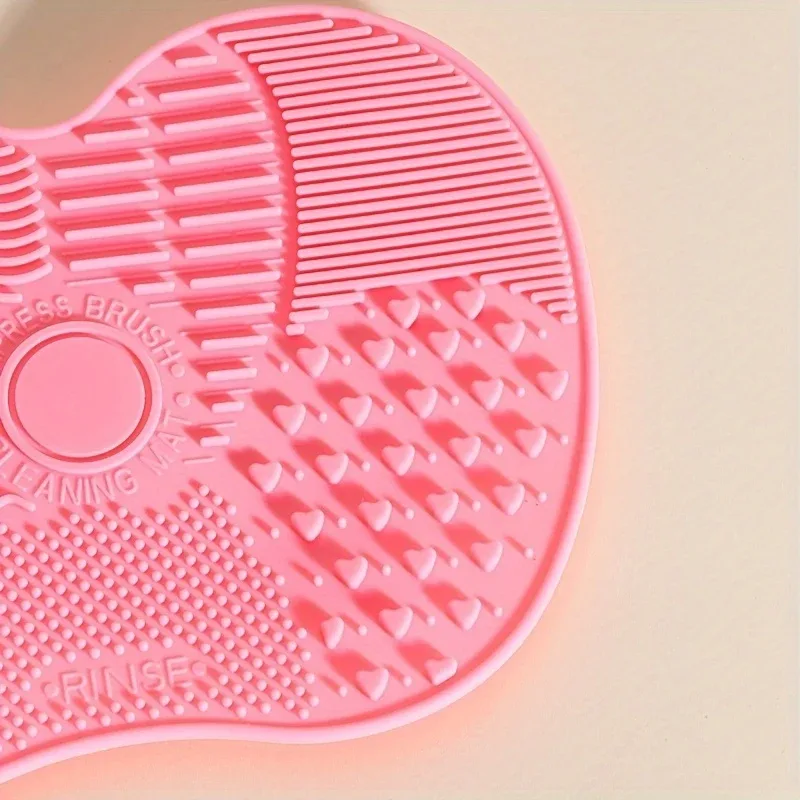 Apple Shaped Pink Cleaning Brush: A Small Suction Cup Cleaning Tool Designed Specifically For Cleaning Makeup Brushes — image 5