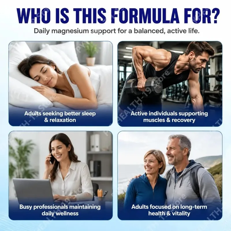Magnesium Complex Kapsler 8 Former 1000mg Oxid Glycinate Malat Til Søvn Knogle Muskel & Wellness Support Voksen 90 Count — image 4