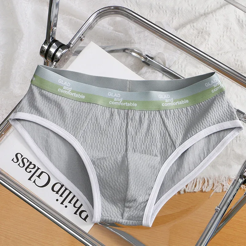 Summer New Men's Solid Color Cotton Briefs, Minimalist Breathable Thin Underwear, Trendy Trunks Male Bikini Underpants — image 18