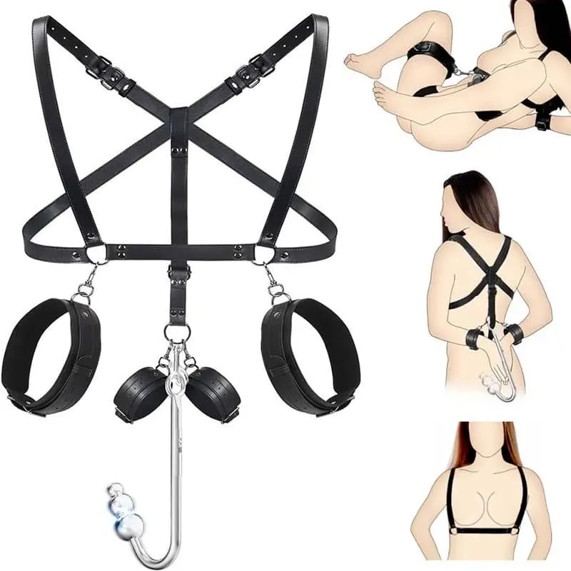 SM Adult Sex Toy Backhand Binding Apertural Plug Anal Hook Pagkaalipin Mga Laruan Bdsm Kit Alipin Pagkaalipin Posas Mag-asawa Bundle Game 18+ — image 1