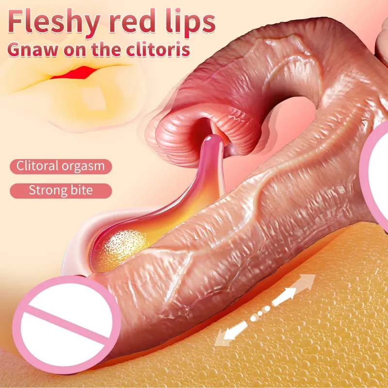 Realistic Dildos Sex Toys Telescopic Heating For Women Masturbation Sexy Adult Penetration Anal Thrusting Penis Dildo Vibrator — image 3