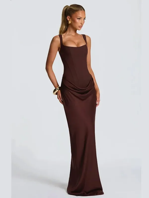 Solid Pleated Strapless Women's Dress Backless Off-shoulder High Waist Split Female Dresses 2026 Sexy Summer Evening Party Gown — image 18