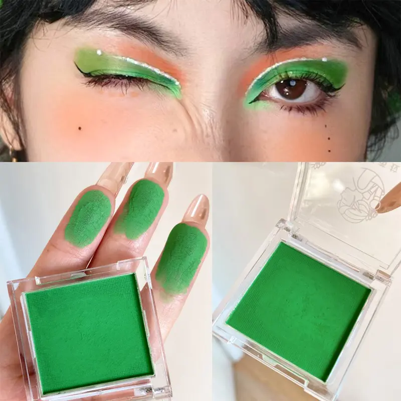 Green Mango Yellow Eyeshadow Matte High Pigment Eyeshadow Makeup Palette Soft Brightening Face Matte Velvet Eye Shadow Powder — image 2
