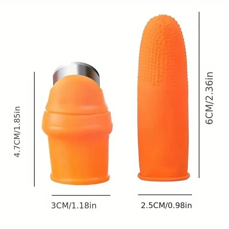 Thumb Knife Set with Finger Cots for Peeling Garlic Hulling Strawberries Picking Peppercorns & Vegetables (6 Pcs) — image 6