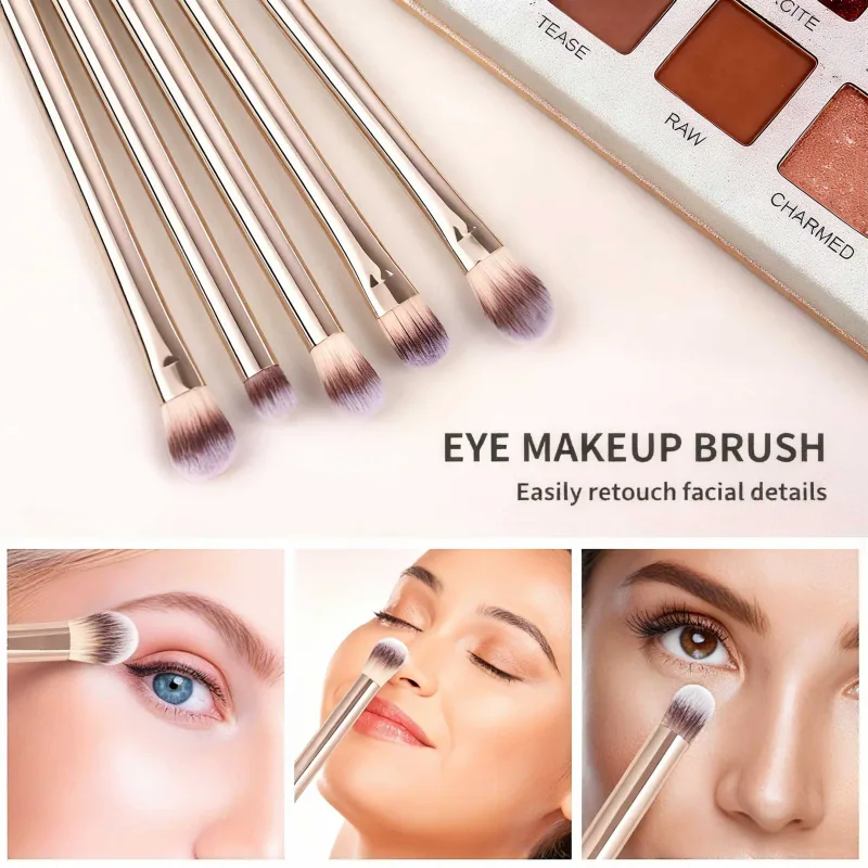 20-Piece Professional Makeup Brushes Set Metal Handle Wand With Velvet Pouch Soft Foundation Eyeshadow Eyebrow Blending Hi — image 3