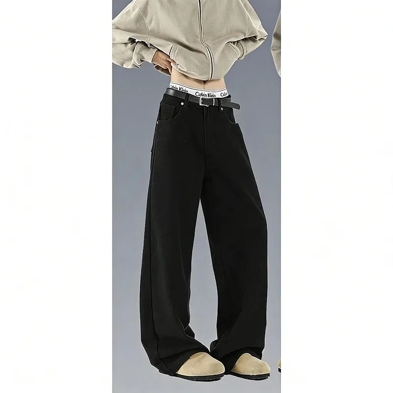 Summer Thin Breathable Men Jeans American Style White Bending Knife Denim Pants Trend Male Loose Straight Leg Wide Leg Trousers