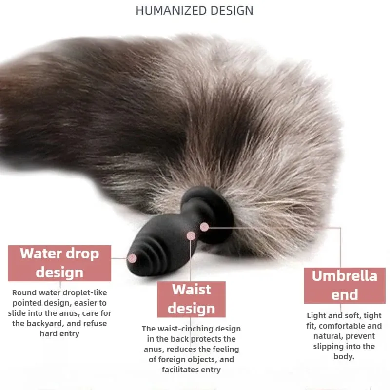 Fox Tail Anal Plug na may Remote Control Vibrating - Faux Fur at Silicone Role Play Pang-adultong Laruang Multi-Color BDSM Sex Toys para sa Mag-asawa — image 3