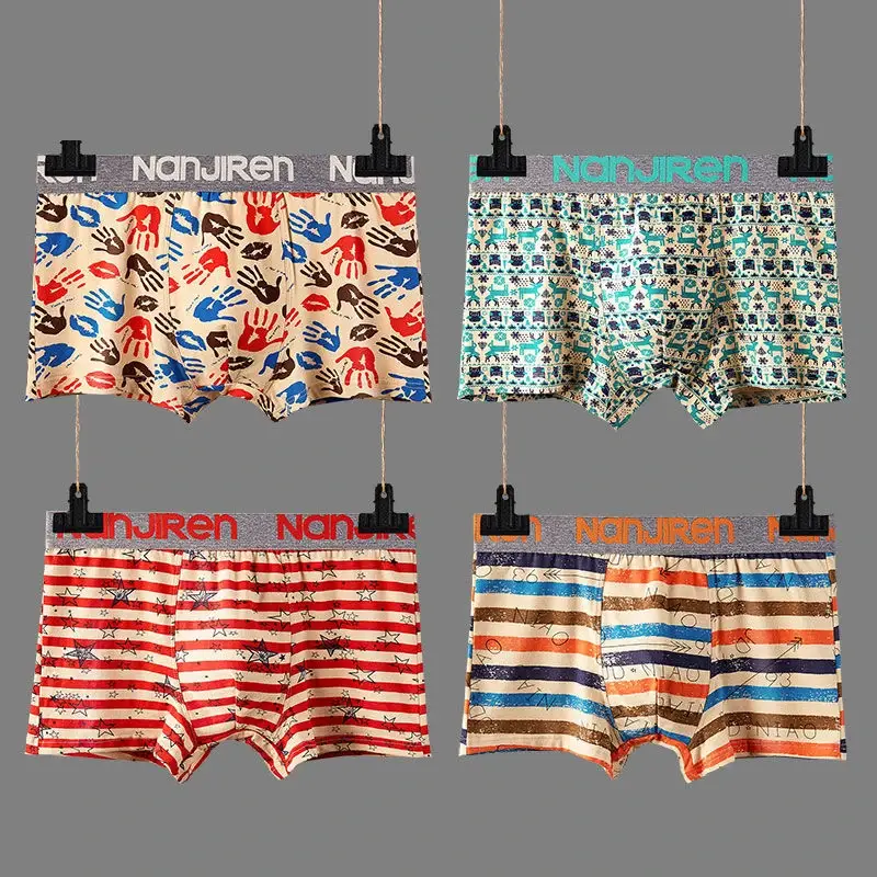 4 pçs boxer shorts roupa interior masculina sexy calcinha de algodão boxers homem shorts masculinos homme u lingerie convexa frete grátis 3256805465620521 — image 10
