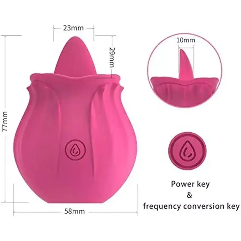 Rose Shaped Vibrator Body-Safe Silicone Sex Toy para sa Babae Waterproof Rechargeable Multi-Speed Vibrations Maingat na Regalo ng Pang-adulto — image 6