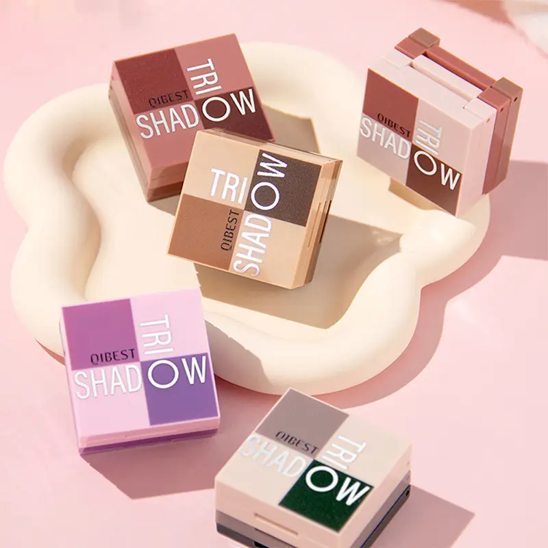 1 piece three in one eye shadow palette portable makeup matte and shiny finish multi-functional neutral tone easy to mix — image 2