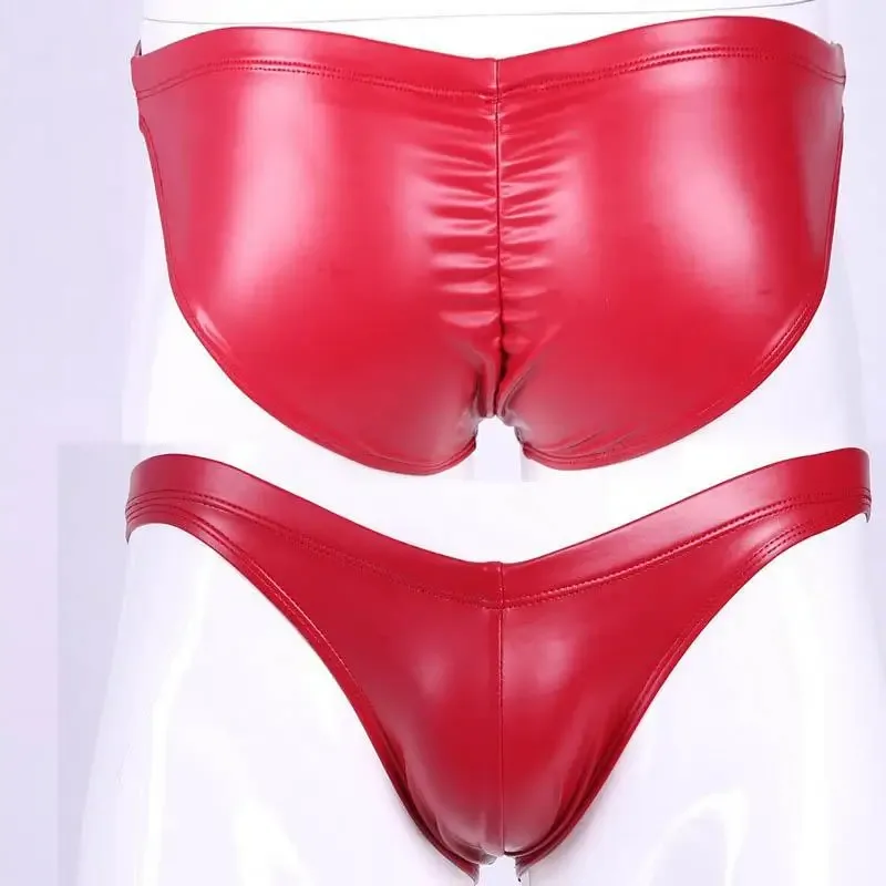 Óleo brilhante cuecas de natação espuma do plutônio elástico baixo-rise nádegas-levantamento deslizamento biquíni shirring virilha costura roupa interior calções de banho — image 8