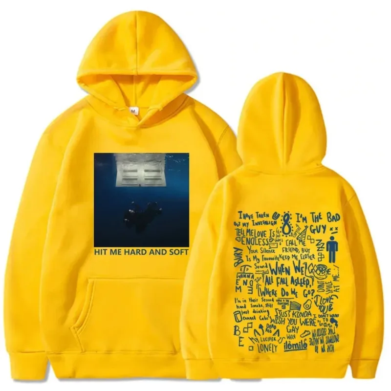Hit Me Hard and Soft Tour Hoodie Billie Pullover Men Singer Graphic Printing Autumn Winter Fleece Sweatshirts for Fans — image 2