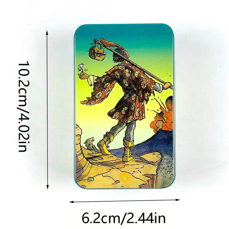 Metal Box Gilded Edition Tarot Cards Deck With Paper Guidebook for Beginners Classical Divination Board Games Cards Game