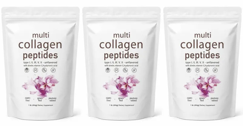 Multi Collagen Peptides Powder 454g Unflavored Collagen Blend na may Vitamin C Biotin Hyaluronic Acid Skin Hair Nails Support — image 9