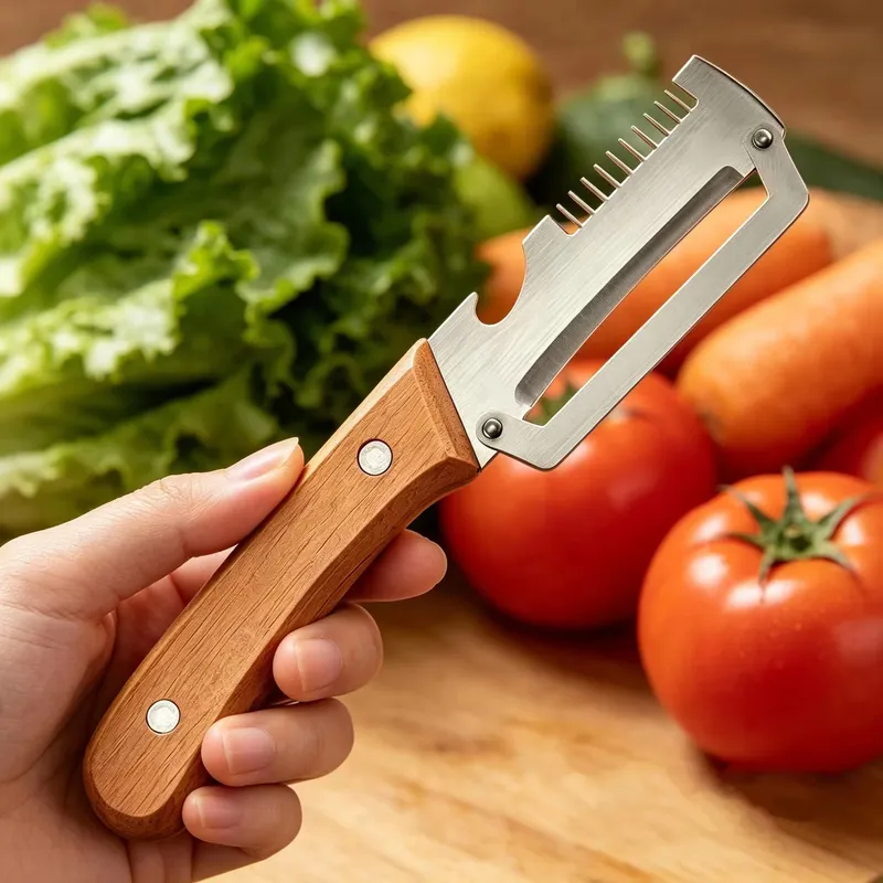 2PC Set Stainless Steel Multifunctional Kitchen Slicer Sharp Cutting Tool For Home Green Onion Cabbage Shredder Vegetable Peeler — image 9