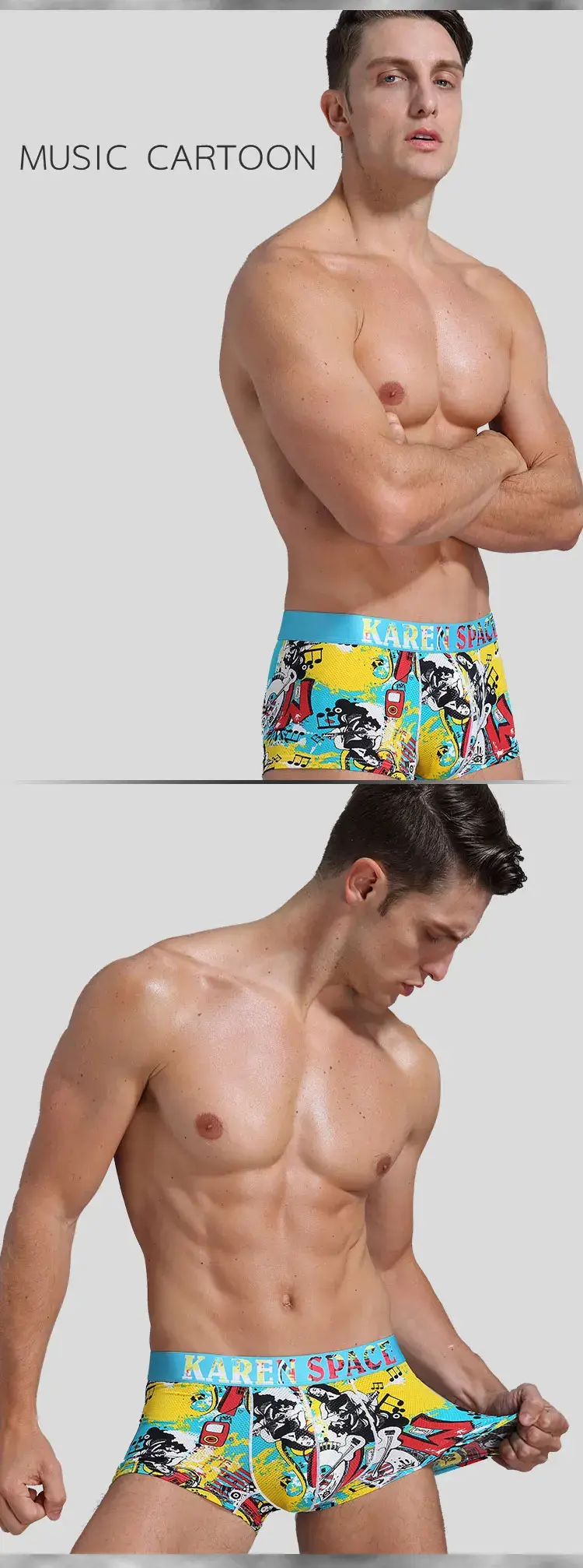Atmungsaktive Herren-Boxershorts mit Eisseide-Aufdruck, modische Herrenhöschen, bequem, Calzoncillo Hombre — image 8
